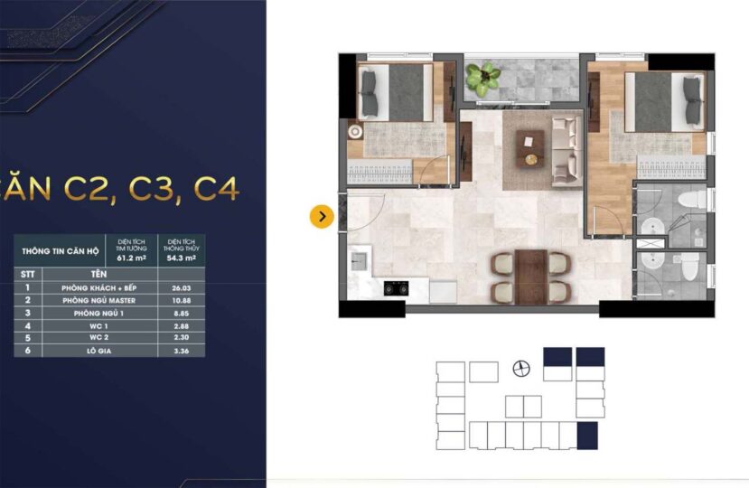 MẶT BẰNG CĂN HỘ CHI TIẾT