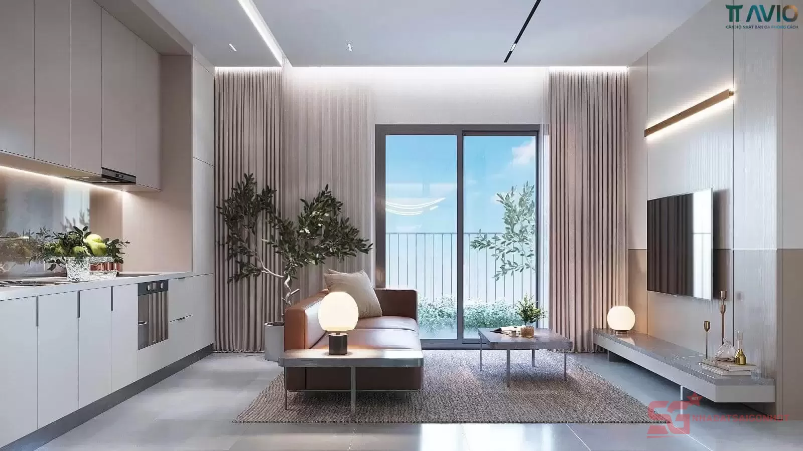 Thiết kế phòng khách căn hộ mẫu TT Avio