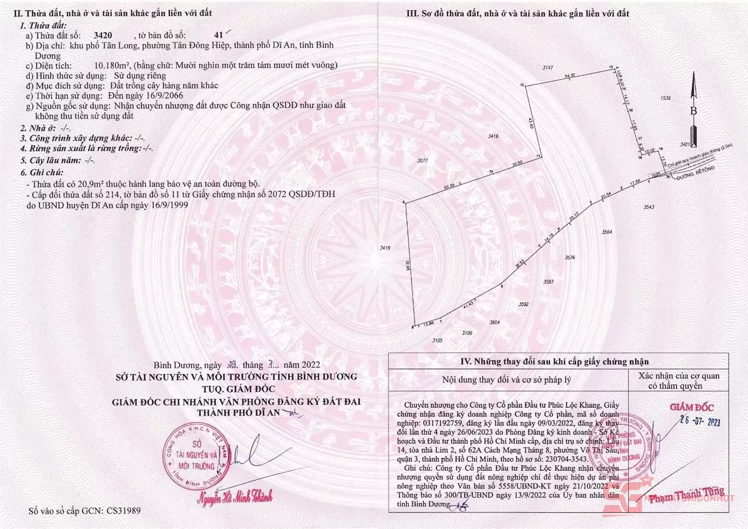 Giấy tờ pháp lý dự án căn hộ TT Avio