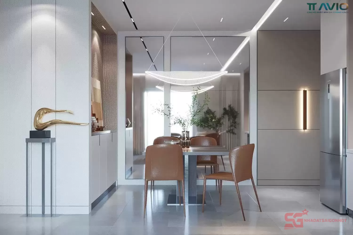 Thiết kế phòng khách căn hộ mẫu TT Avio