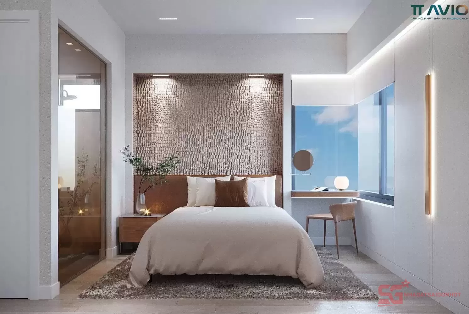 Thiết kế phòng ngủ căn hộ mẫu TT Avio