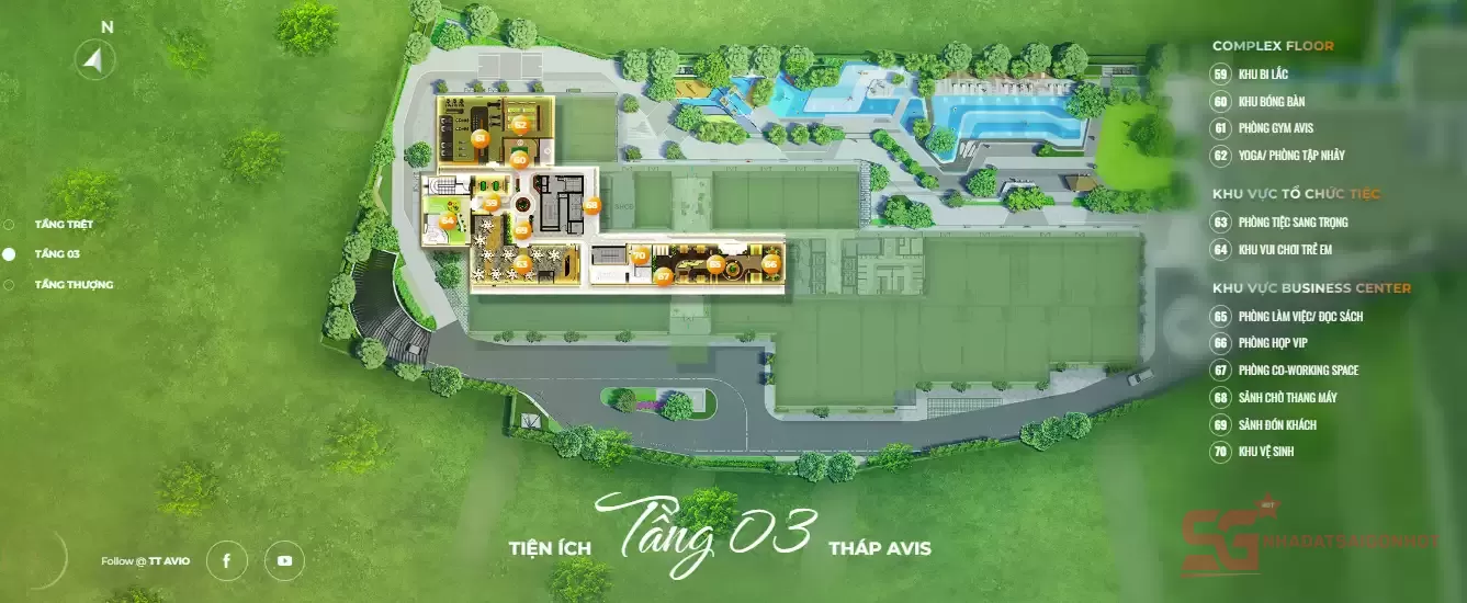 Phối cảnh tổng thể mặt bằng tầng 3 dự án TT Avio