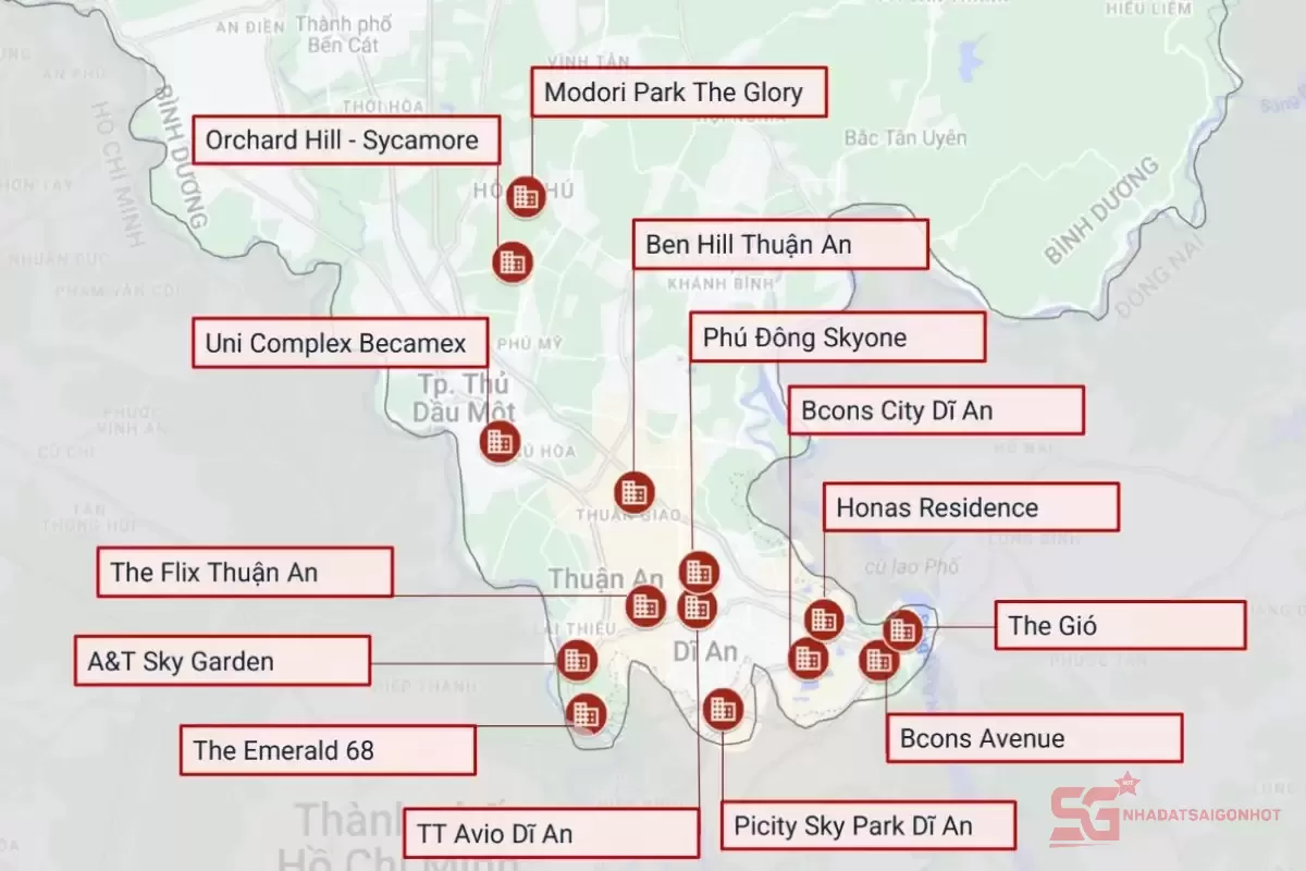 Nguồn cung bất động sản Bình Dương có sự đổ bộ của nhiều dự án nhà ở