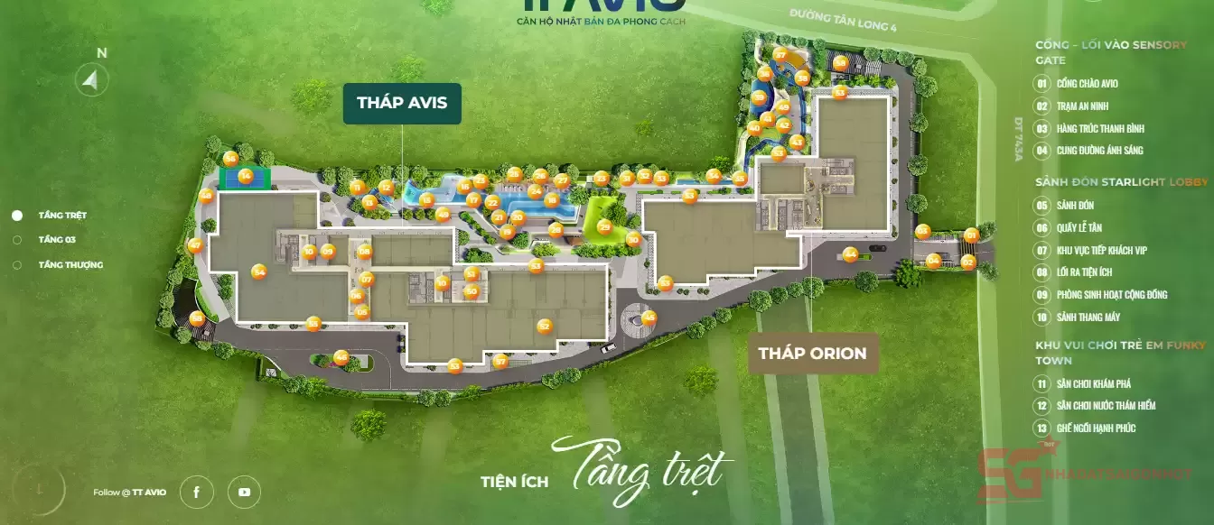 Phối cảnh tổng thể mặt bằng tầng trệt dự án TT Avio