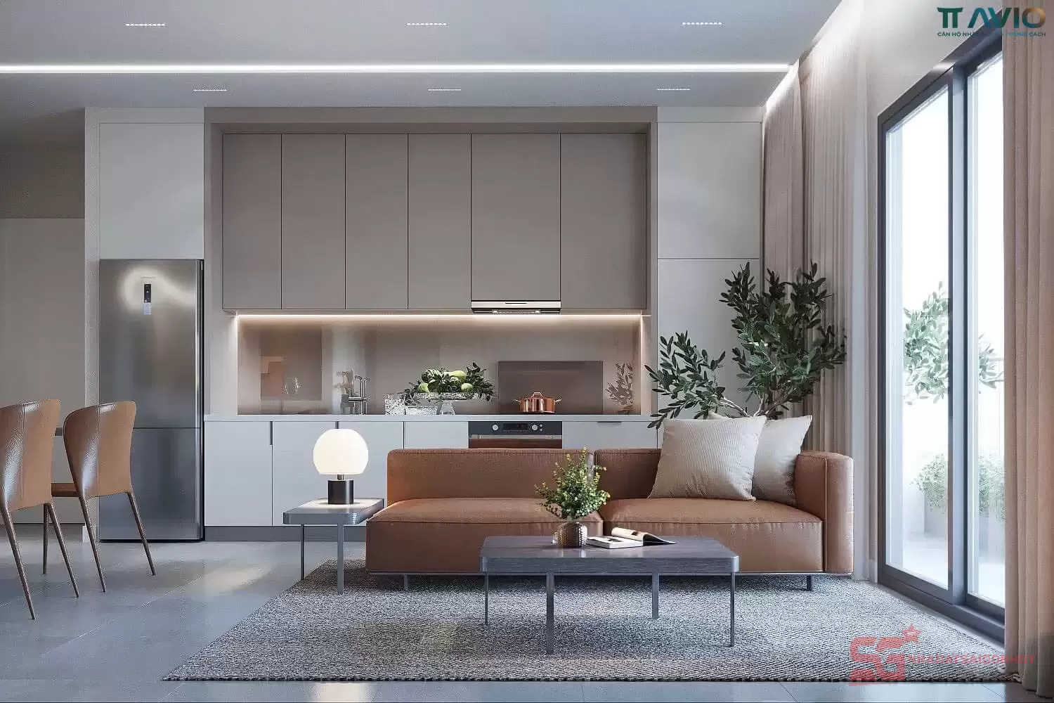 Thiết kế phòng khách căn hộ mẫu TT Avio