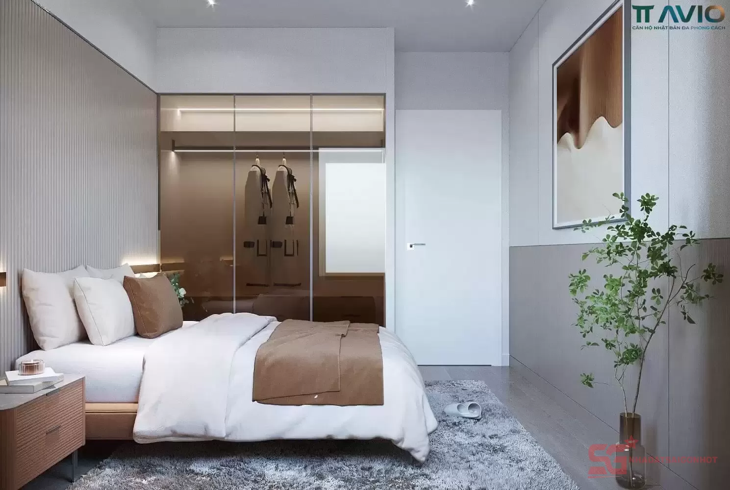 Thiết kế phòng ngủ căn hộ mẫu TT Avio