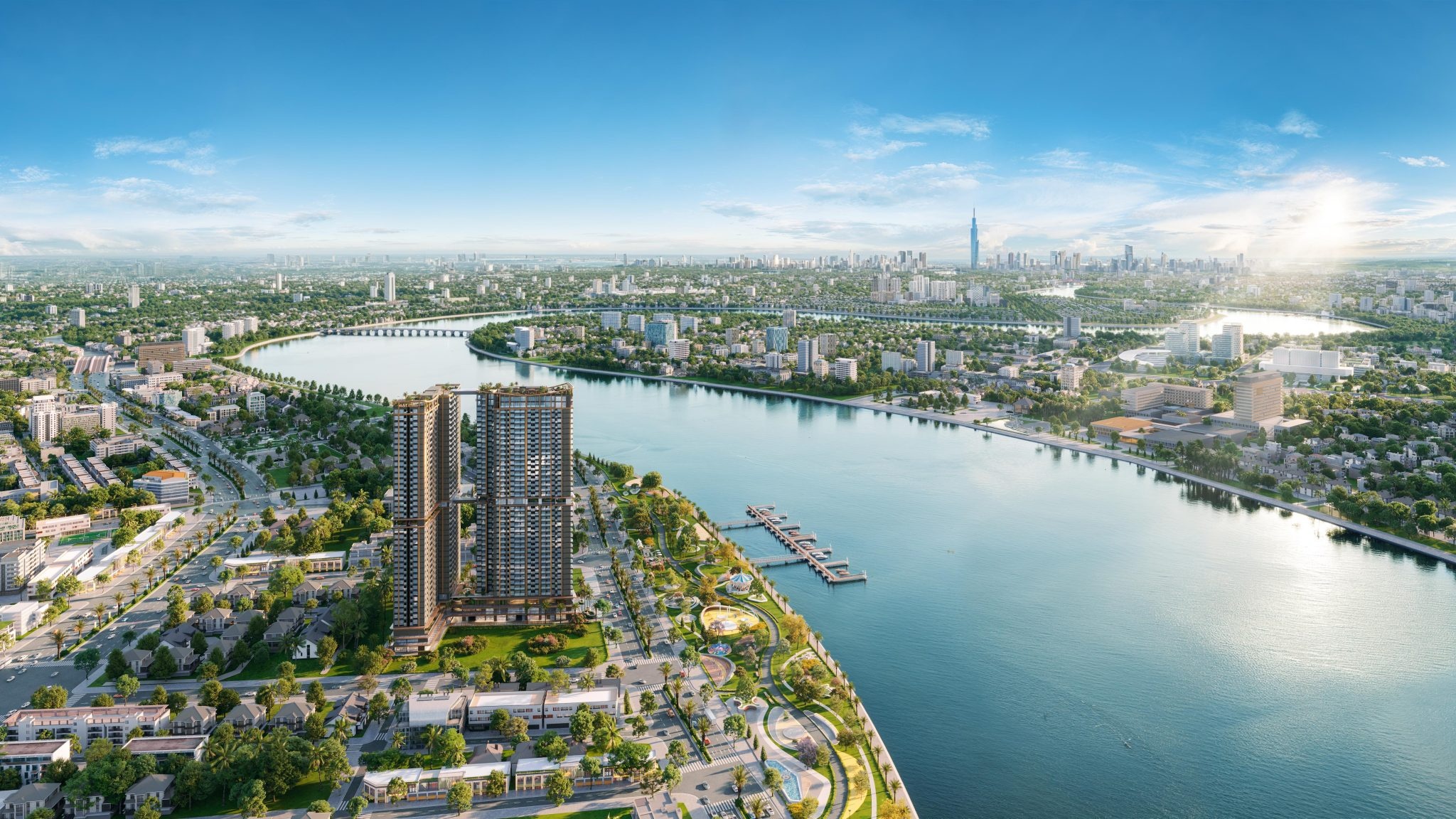 Phối cảnh mở rộng tại căn hộ A&T Saigon Riverside