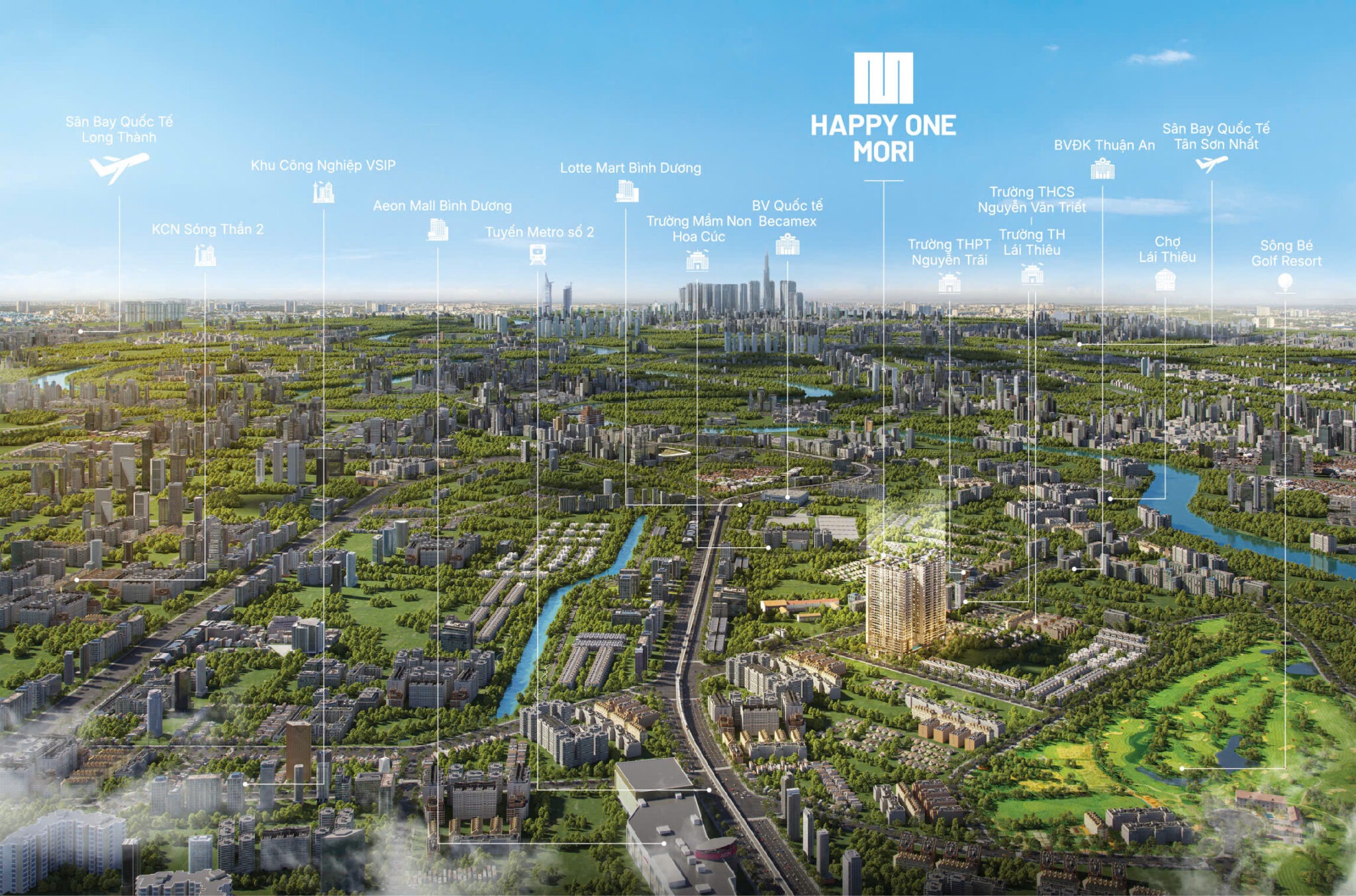 Vị trí đầy tiềm năng của Happy One Mori