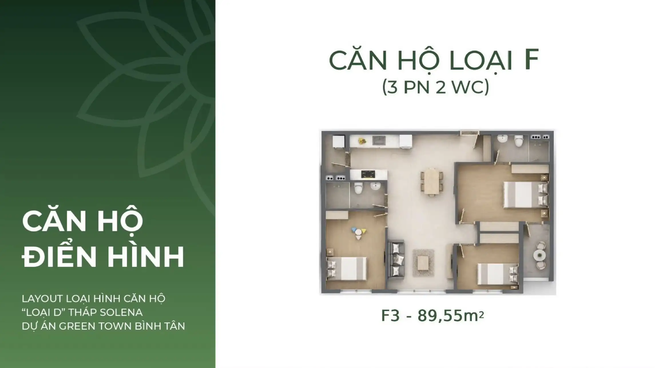 Căn Hộ Loại F 3pn 2wc